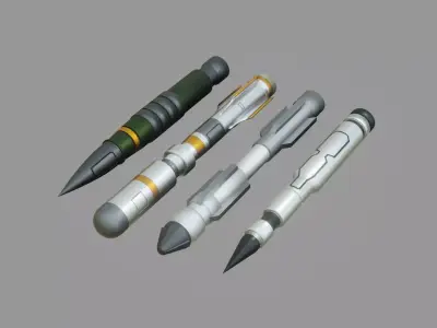 Sci-Fi Missiles - Low Poly - Game Ready - PBR Low-poly 3D model