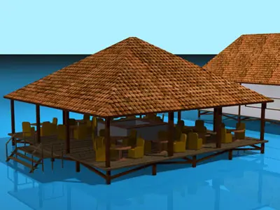 Resort buildings 3D model