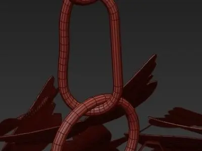 Antiqued Brass Butterfly Pendant 3D model