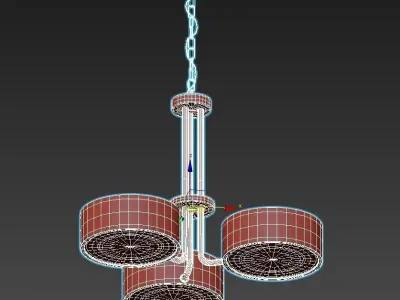 HOLLYWOOD light chandelier in brass 3D model