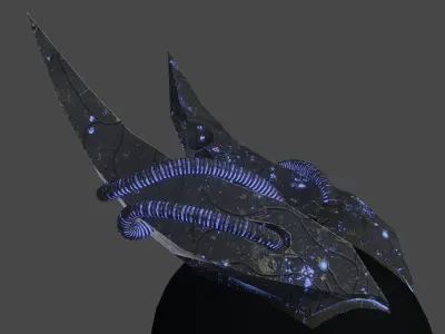 Infected horns Low-poly 3D model