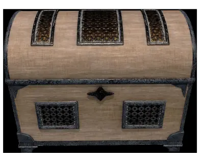 crate wooden chest with two doors 3D model