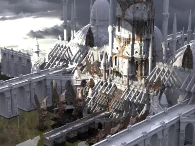 White Palace Emperors city 1 Kitbash 3D model