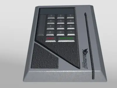 Security Keypad with Magnetic Stripe Card Reader Low-poly 3D model