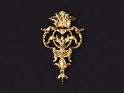dekor ornate gold leaf 3D model purchase