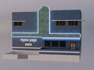 Front Page Cafe 3D Model Vice City Low-poly 3D model