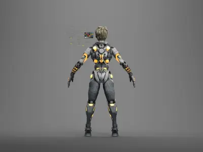 Genos cyborg 3d character with RIG 3D model