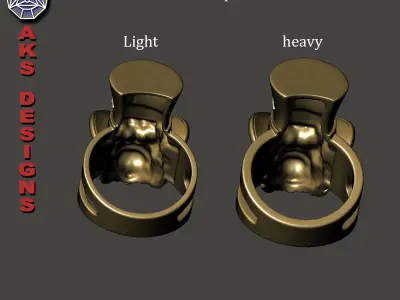 Animal ring jewelry Magician guerilla v153 Updated 3D print model