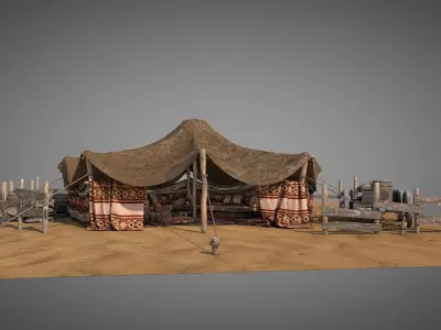 Bedouin Desert Tent v7 3D model