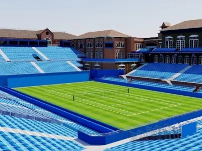 Queens Club Tennis Stadium - London Low-poly 3D model