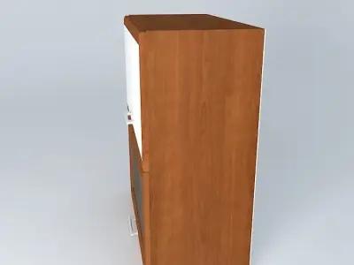 Cabinets wooden cabinet with glass door Free 3D model