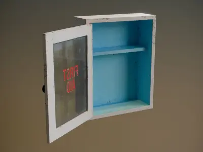 Glass Door First Aid Cabinet Low-poly 3D model