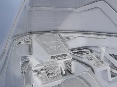 Sci Fi Futuristic Fighter Cockpit Low-poly 3D model