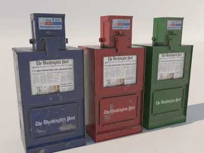 Newspaper Boxes Post box New York City Low-poly 3D model
