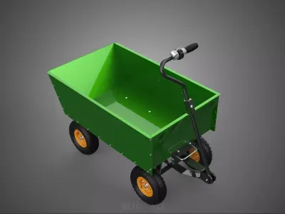 POWER ENGINE MOTOR CART WHEEL BARROW WAGON TROLLEY AGRICULTURE 4 3D model