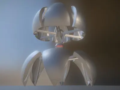 Sphere-Bot High Poly Rigged and Animated 3D model