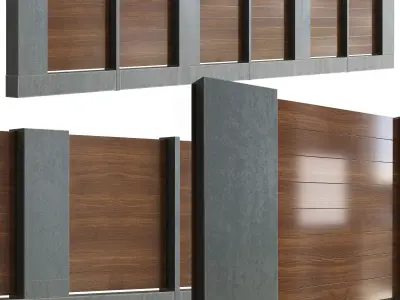 Fence modern Low-poly 3D model