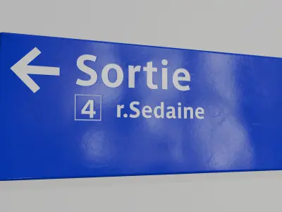 Set of Urban Directional and Informational Signs Low-poly 3D model