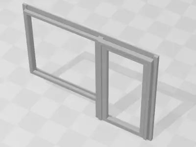 SHOP DOOR AND WINDOW 7MM SCALE O GAUGE MODEL RAILWAY 3D print model