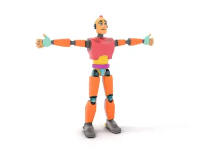 Colorful Robot model pack Low-poly 3D model