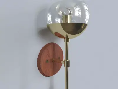 light 5 modern wall sconce with glass globe 3D model