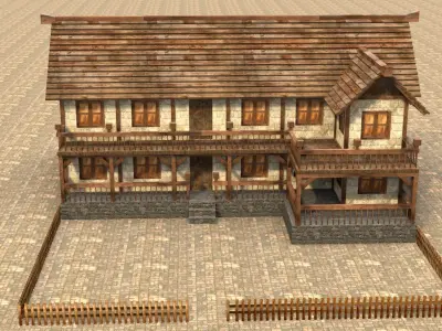 Medieval house fifteen 1 Low-poly 3D model
