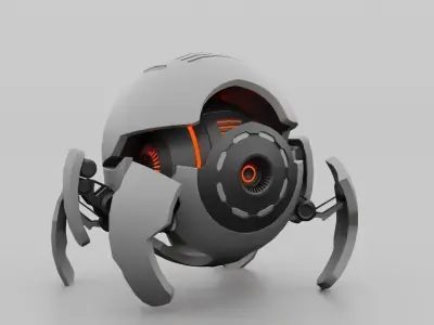 ball robot  rigged animated character 3D model