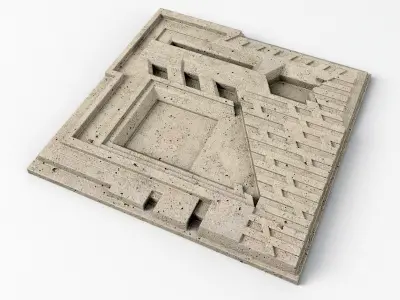 Freeman House Tile - Frank Llyod Wright Low-poly 3D model