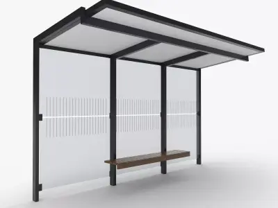 Bus shelter Low-poly 3D model order