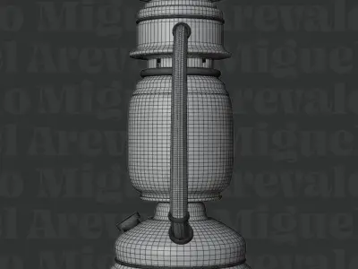 Vintage Oil Lantern 3D Model with FBX OBJ GLTF Low-poly 3D model