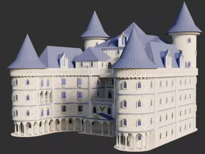 Cartoon Fantasy Castle 3D model