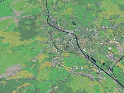 Salzburg 30x30km City Map 3D model