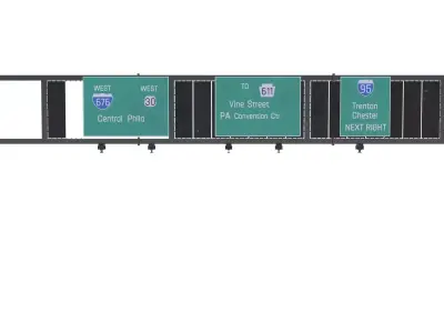 Highway Sign 10 Low-poly 3D model