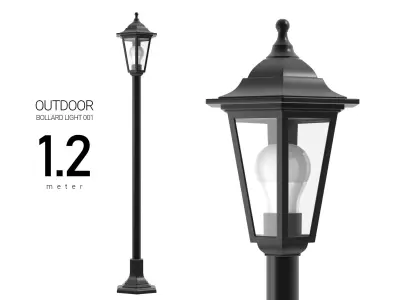 Outdoor Bollard Light 3D model