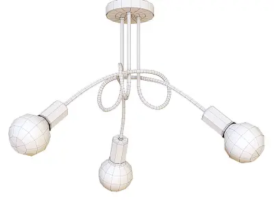 Wrought iron ceiling chandelier 3D model