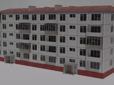 Modular house of the USSR Free low-poly 3D model