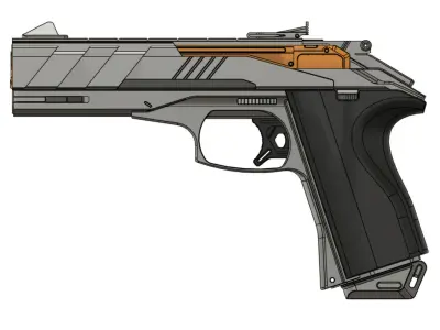 Mangora futuristic gun 3D model