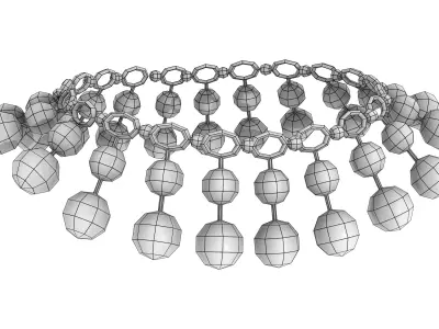 Retro Necklace Low-poly 3D model