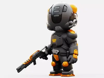 TOON  TROOPER ALIENWARE  RIGGED 3D model