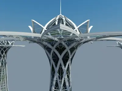 Futuristic Skyscraper 3D model