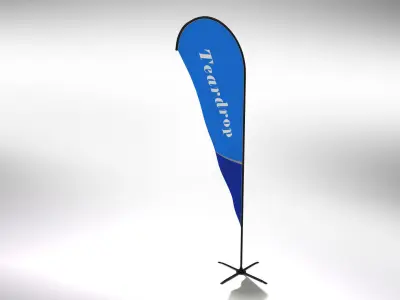 TearDrop Flag - Animated Exhibition Flag Low-poly 3D model