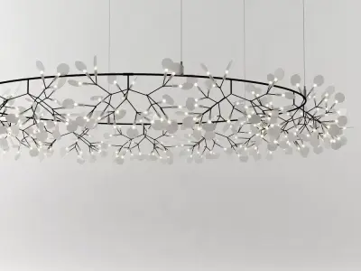 H B O circular light fixture with leaves 3D model