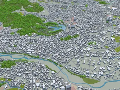 Yaizu Japan 25km Low-poly 3D model