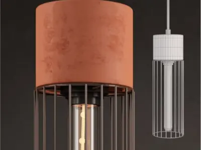 Cement Droplight Pendant  Low-poly 3D model