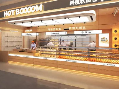 Bakery Shop Scene Low-poly 3D model