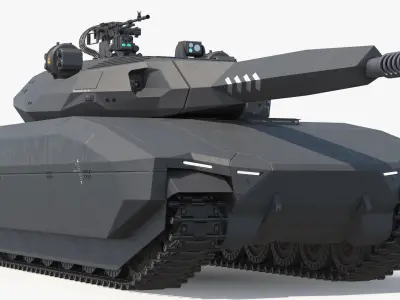  Futuristic Low-Profile Battle Tank Dark Gray 