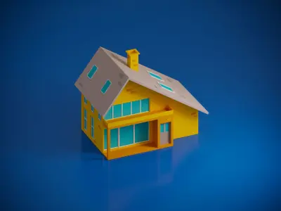 Cartoon Houses Low- Poly Low-poly 3D model