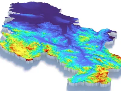 Serbia Terrain Country 3D model