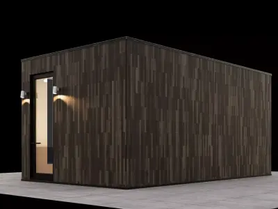 Backyard studio with furniture var 6 3D model