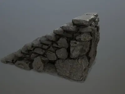 stairs stack of bricks Low-poly 3D model